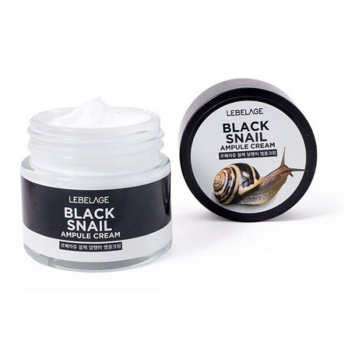 LEBELAGE Разглаживающий крем для лица с муцином улитки BLACK SNAIL AMPOULE CREAM, 70 мл