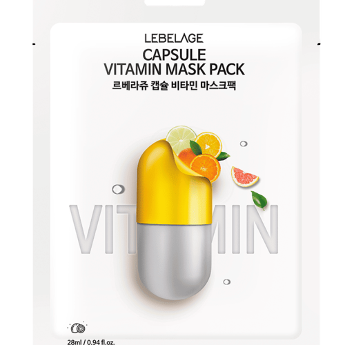 Витаминная маска для сияния  кожи LEBELAGE CAPSULE VITAMIN MASK PACK 28мл