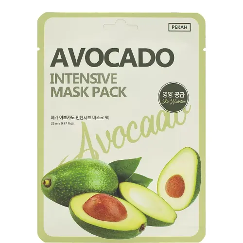 Тканевая маска с экстрактом авокадо, PEKAH/ PEKAH Avocado Intensive Mask Pack 23 мл