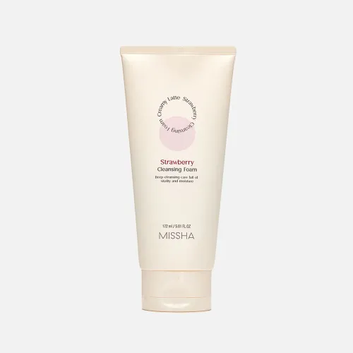 MISSHA Очищающая пенка для лица с экстрактом клубники Creamy Latte Strawberry Cleansing Foam, 172 мл