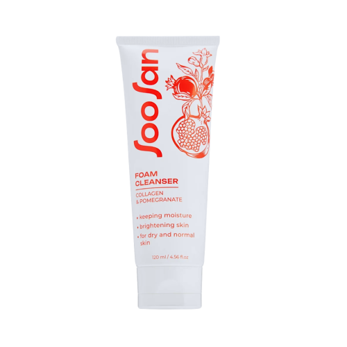 SOOSAN Foam Cleanser with Collagen & Pomegranate Очищающая пенка с коллагеном и экстрактом граната для сухой кожи 120мл
