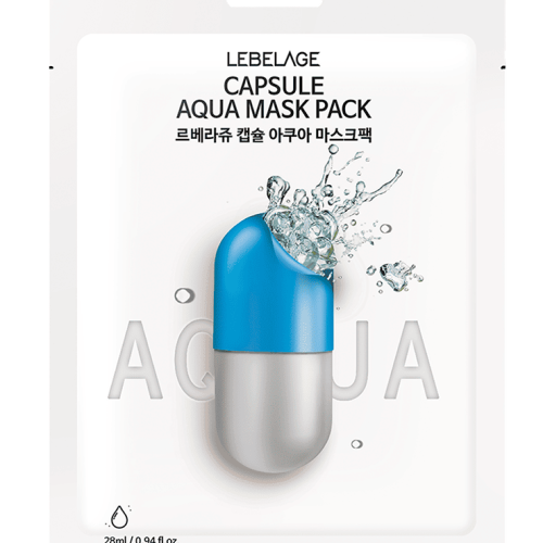 Увлажняющая маска для лица с гиалуроновой кислотой LEBELAGE CAPSULE AQUA MASK PACK 28мл