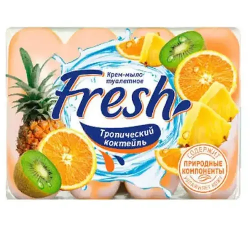 Крем-мыло туалетное FRESH Тропический коктейль (твердое) 4*75гр